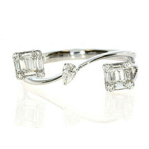Wow Fine 0.37ct A Diamonds Wedding Engagement Ring 18K All Natural G VS1 Emerald - £1,203.87 GBP