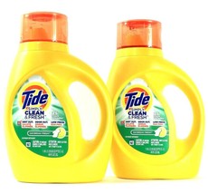 2 Bottles Tide 40 Oz Simply Clean &amp; Fresh Daybreak Fresh 25 Loads Detergent - £21.17 GBP