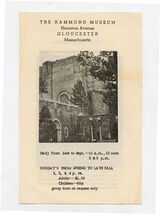 The Hammond Museum Brochure Hesperus Avenue Gloucester Massachusetts 1960's - $11.88
