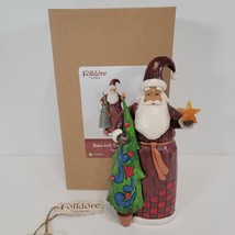 Jim Shore 2017 Folklore Santa With Tree And Star Boxed 8.5&quot; 4058765 - £24.56 GBP