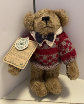 Boyds Bear Collection With Red and Grey Sweater and Bowtie - £12.14 GBP