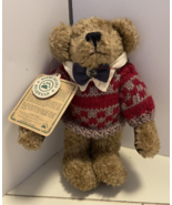 Boyds Bear Collection With Red and Grey Sweater and Bowtie - £12.33 GBP