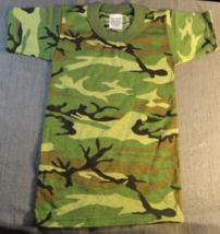 NEW TRU-SPEC BDU WOODLAND CAMOUFLAGE SHORT SLEEVE CREWNECK YOUTH T SHIRT S - $225.35 MXN