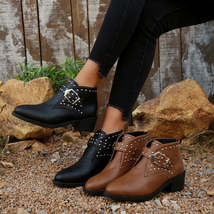 Studded Buckle Chelsea Boots - $46.99