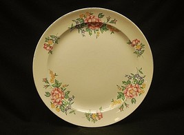 Old Vintage Edwin Knowles 10&quot; Dinner Plate w Floral Edge &amp; Gold Trim - £14.79 GBP