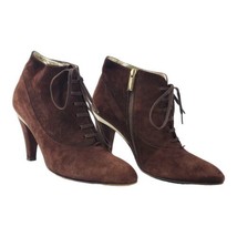 Taryn Rose Vero Cuoio Ankle Boots Brown Suede Lace-Up Size 8.5 - £28.80 GBP