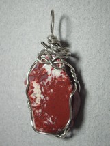 Pigeon Blood Jasper Pendant Wire Wrapped  .925 Sterling Silver - Jemel  - £33.57 GBP