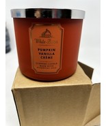 Bath &amp; Body Works White Barn PUMPKIN VANILLA CREME 3 Wick 14.5 Oz Scente... - $507.86 MXN
