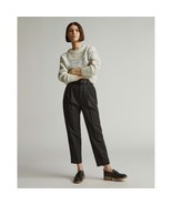 Everlane Womens The TENCEL Way-High Taper Pant Pleated Pockets Black 14 - $53.07