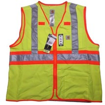 CARHARTT Men’s High-Visibility 3M Reflective Workwear Vest XL Neon Yellow Orange - £25.14 GBP