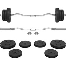 Yaheetech Barbell Weight Set - Olympic Curl Bar &amp; 6 Olympic Weights &amp; 2 ... - $3,900.01 MXN