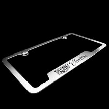 Brand New 1PCS Cadillac Chrome Stainless Steel License Plate Frame Offic... - £23.98 GBP