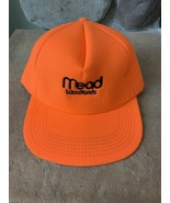 Vintage Mead Woodlands Blaze Orange Hat Foam Lined Made In USA Excellent - $25.80 CAD