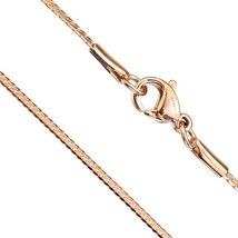 Rose Gold Herringbone Chain Womens Stainless Steel Necklace 1.7mm 18-inch  - £10.35 GBP