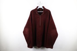 Vtg 90s Timberland Mens XL Baggy Fit Half Zip Fleece Pullover Sweater Red USA - £46.68 GBP