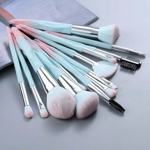Blue Makeup Brush Set for Face, Eyes, and Lips 13PCS - $35.08
