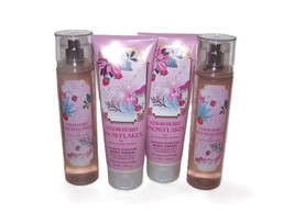 Bath &amp; Body Works Strawberry Snowflakes 4 Piece Set - Fragrance Mist &amp; Cream - $53.75