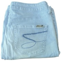 Seven 7 Denim Shorts Womens 6 Light Blue Striped Bermuda Shorts Jean Dis... - $451.42 MXN