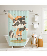 Robbie the Rookie Raccoon Shower Curtain by Dancing Littles Jungle - $80.99