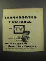 1955 General Tires Ad - Thanksgiving Football Detroit Lions vs Green Bay Packers - £14.54 GBP