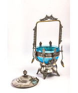 Antique 19C American USA Nadel P.H. Jam Vessel Silverplate Pewter w/Line... - $429.01 CAD