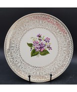 Vintage Cunningham &amp; Pickett Spring Violets 22 KT Gold Trim 10” Dinner P... - $13.52 CAD
