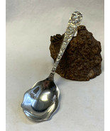 Sterling Silver Antique Berry Spoon Floral Repousse Scalloped Kitchen 53... - £62.97 GBP