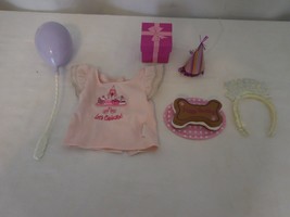 American Girl Doll Pet Celebration Set Truly Me + Headband + Balloon + Pink Top - £21.19 GBP