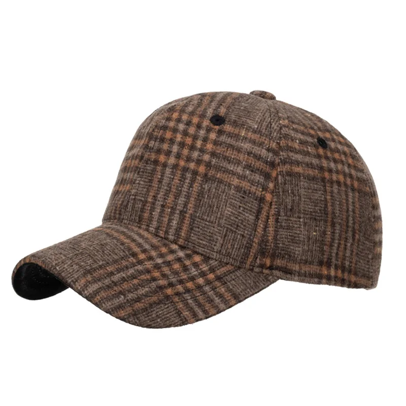 Adults Retro Tweed Dad Hat Plaid Baseball Cap Men Women Polyester Checked Hat - £10.65 GBP+
