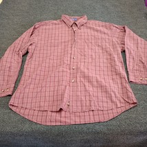 Pendleton Shirt Men XL Maroon Broadway Cloth Wrinkle Resistant Cotton Plaid - £18.25 GBP