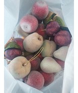 Lot of 35 Faux Fake Fruit Sugar Ornaments Apples Pears Pomegranates - €25,79 EUR
