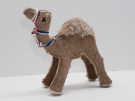 Souvenir Leather Camel Plush Figurine Real Camel Hair Super Soft - £19.68 GBP