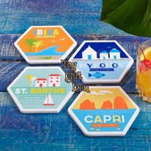 Set of 4 pieces Bon Voyage Ceramic Coasters in Gift Box - £23.69 GBP