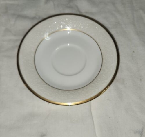 Noritake WHITE PALACE6 Inch Saucer Wedding China Gold Trim Accent - $10.99