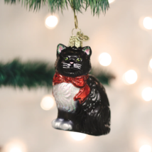 Old World Christmas Tuxedo Kitty Pet Cat Glass Christmas Ornament 12452 - £13.56 GBP