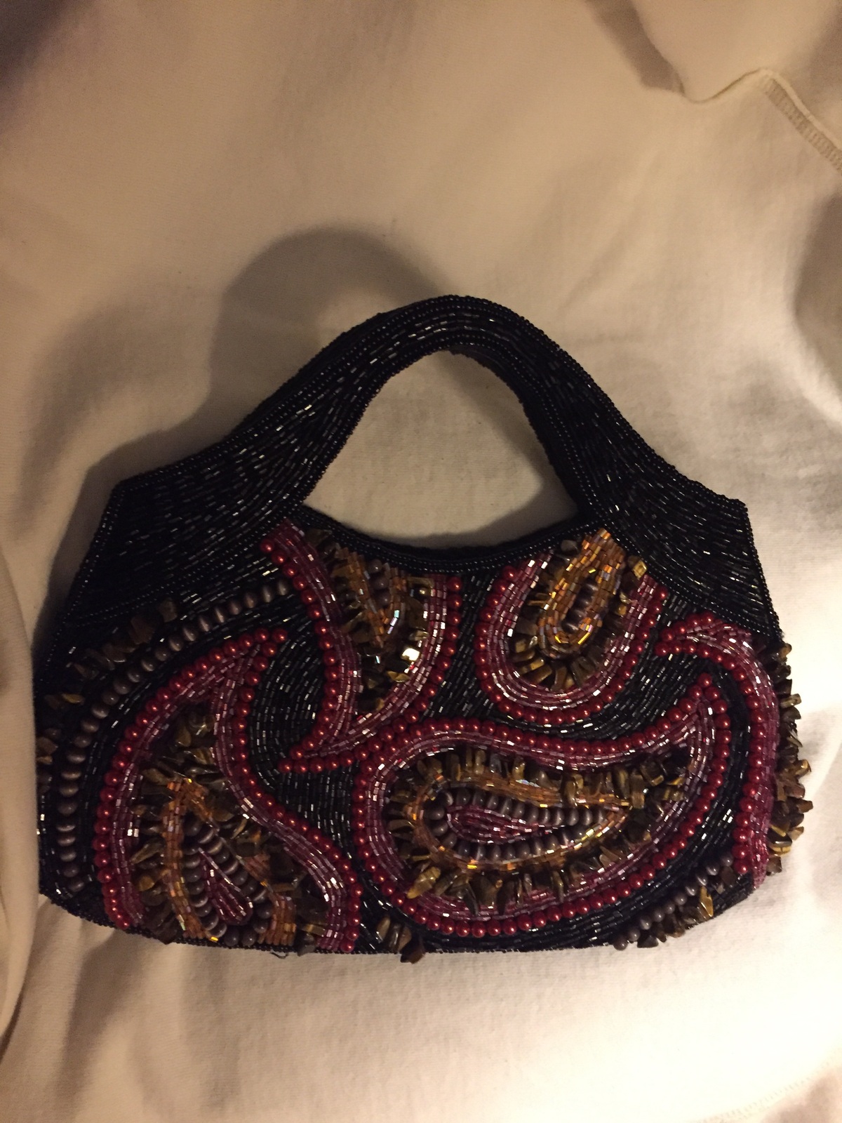 Cold Water Creek Handbag , Tigers Eye Beads.      e - $20.00