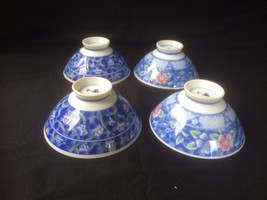 antique chinese porcelain cups blossom . Marked blue ring + sign. Set of 4 - $99.99