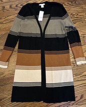 NEW Design History Women’s Stripe Open Cardigan Sweater Size M NWT - £101.26 GBP