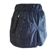 RBX Workout Shorts Women&#39;s Size Medium Black White Specs Zip Pockets - £10.19 GBP