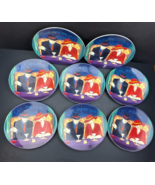 SANGO Cafe Americana Set Of 8 Dinner Plates 11-1/2&quot;L 98 4911 China Bar/M... - $94.10 CAD