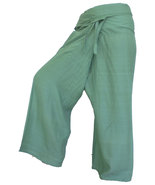 FISA27 applegreen Fisherman Pants Fisher Wrap Thai Yoga pants trousers S... - £13.53 GBP