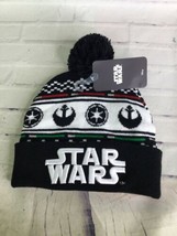 Disney Star Wars The Resistance Empire Knit Cuff Beanie Hat Cap Black Wh... - £16.41 GBP