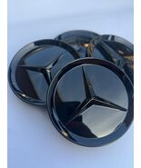 4X Wheel Center Caps 63.5mm Glossy Black Rim Emblem Hubcap Cover Mercede... - $28.69 CAD