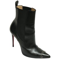 CHRISTIAN LOUBOUTIN Leather Boot Black BANJO Ankle Boots Spiked Cap Toe ... - £515.69 GBP