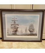 1976 Gathering Of Ships New York Harbor Lithograph Framed Print Kipp Sol... - $156.91 CAD