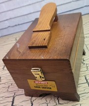 VTG Kiwi Genuine Oak Wood Shoe Server Shine Portable Kit brushes polish ... - $38.69