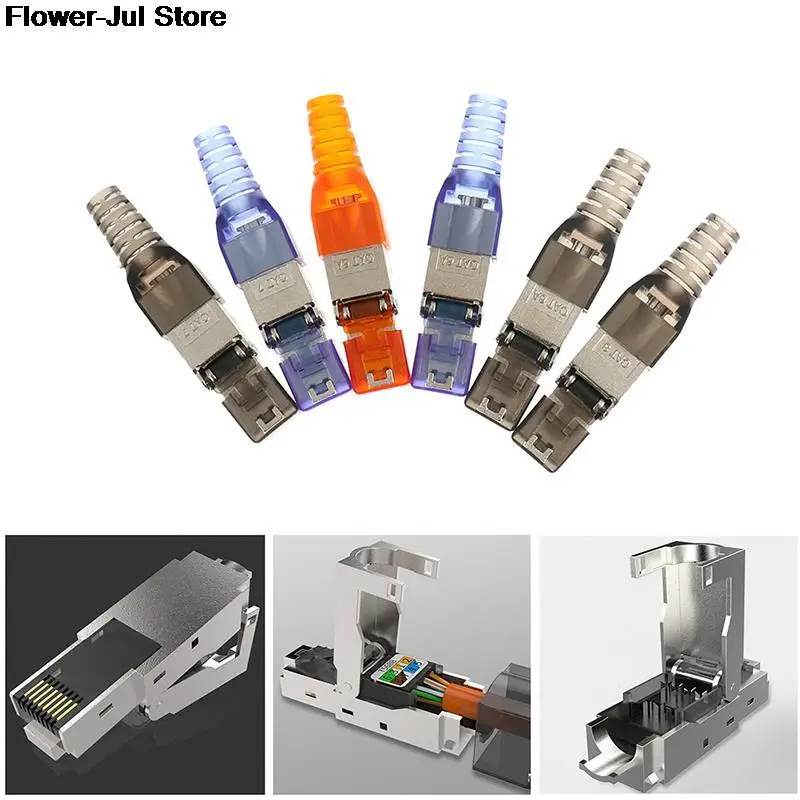 House Home Tool-Free Shielded Crystal Head Ftp RJ45 Cat6A/Cat8 Termination A Cat - £19.57 GBP