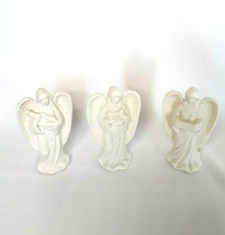 Angels Music Porcelain Figurines White Holiday Seasonal Winter 4&quot; Set of 3 - £10.78 GBP