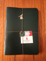 NWT SET 5 BIEFFE GREEN JOURNAL/NOTEBOOKS 8&quot; X 5.5&quot; RED EDGES MADE ITALY - $24.70