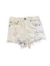 Aeropostale White Ripped Jean Shorts Size 0 High Rise - £11.40 GBP